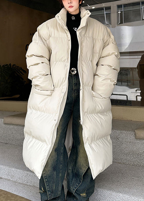 New Apricot Scarf Zip Up Pockets Men Long Parka Winter RM003 ABC