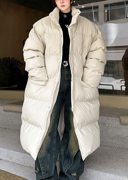 New Apricot Scarf Zip Up Pockets Men Long Parka Winter RM003 ABC