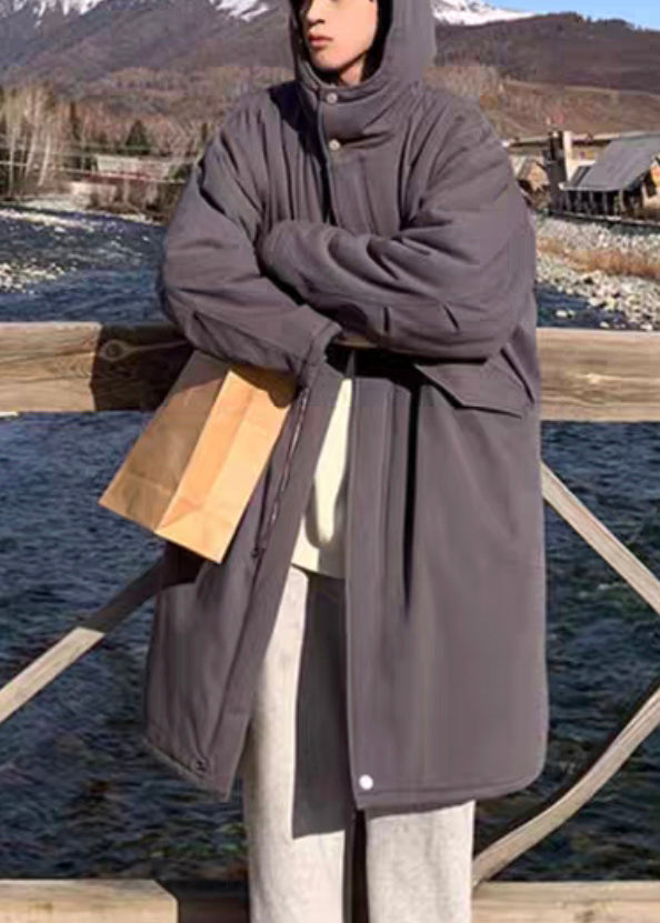 New Army Green Hooded Pockets Warm Fleece Mens Parkas Winter RJ001 ABC