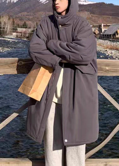 New Army Green Hooded Pockets Warm Fleece Mens Parkas Winter RJ001 ABC