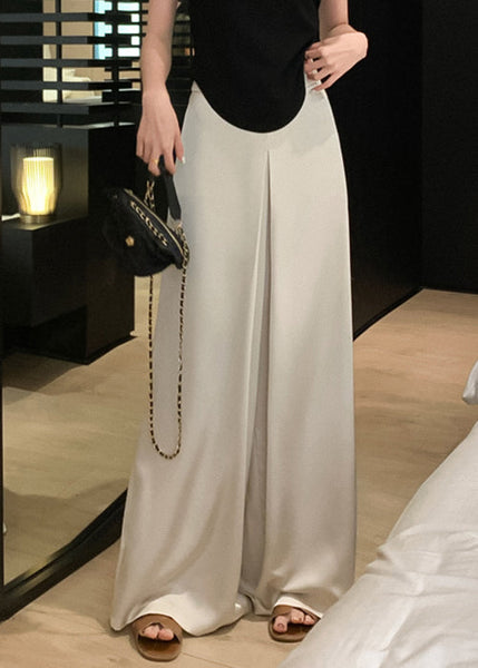 Beige Waist Silk Thin High New Pants Summer FashionChic