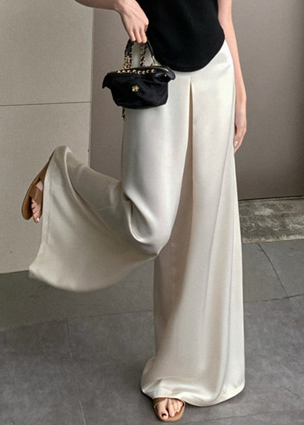 Beige Waist Silk Thin High New Pants Summer FashionChic