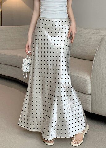 New Silk Design Beige Skirts Maxi Print Original FashionChic