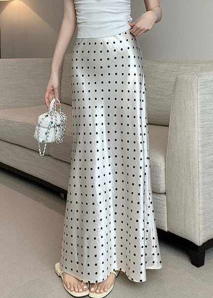 New Silk Design Beige Skirts Maxi Print Original FashionChic