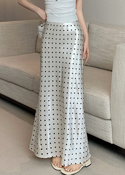 New Silk Design Beige Skirts Maxi Print Original FashionChic