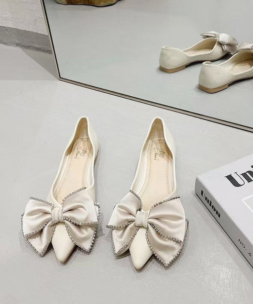 New Shoes Bow Splicing Comfy Flat Black FashionChic