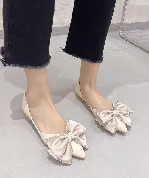 New Shoes Bow Splicing Comfy Flat Black FashionChic