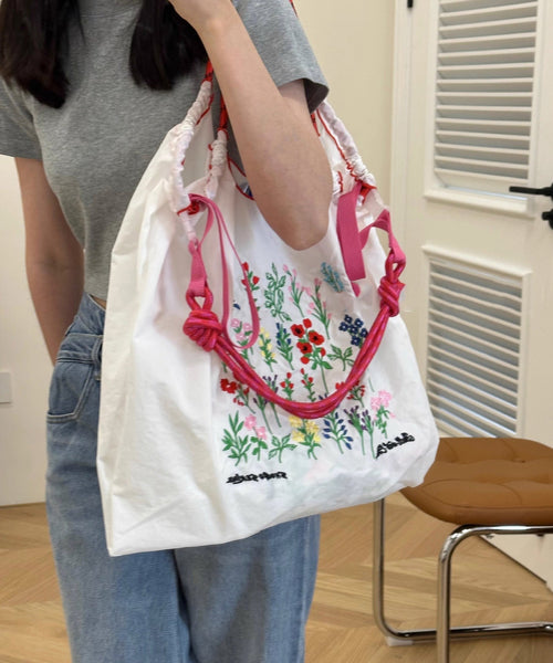 New Black Embroidered Large Capacity Nylon Shopping Bag SX1001 Ada Fashion