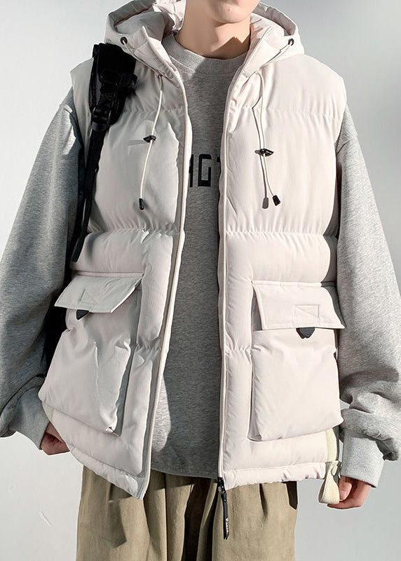 New Black Hooded Pockets Cotton Filled Mens Waistcoat Sleeveless RN013 ABC