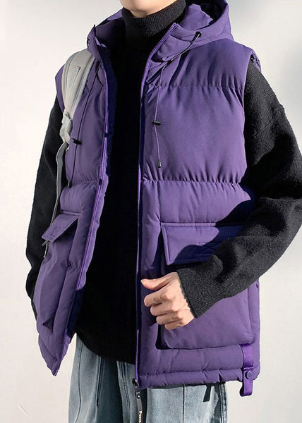 New Black Hooded Pockets Cotton Filled Mens Waistcoat Sleeveless RN013 ABC