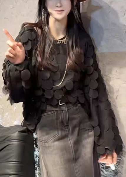 New Black O-Neck Original Design Solid T Shirts Spring TY013