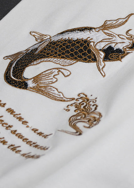 New Black O-Neck Print Cotton Men T Shirt Short Sleeve LK041 Men-Silk-MENT240630