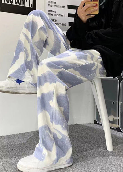 Black Oversized Casual Clothing Mens Dye New Pants Cotton Tie FashionChic