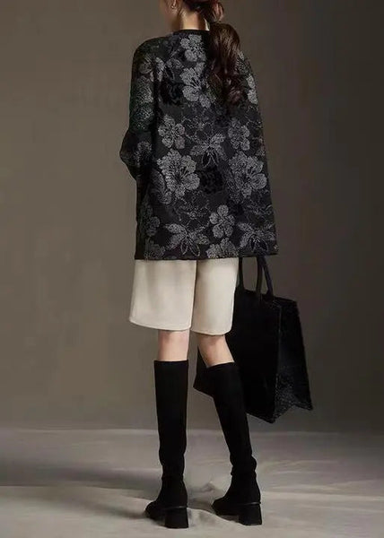 New Black Round Neck Hot Stamping Bright Silk T-Shirt Spring Ada Fashion