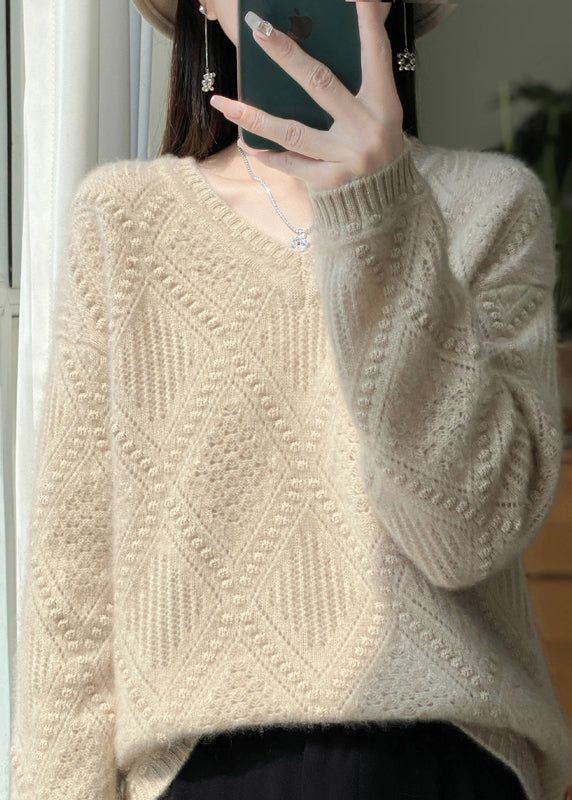 New Blackish Green V Neck Thick Woolen Sweaters Winter RS018 ABC