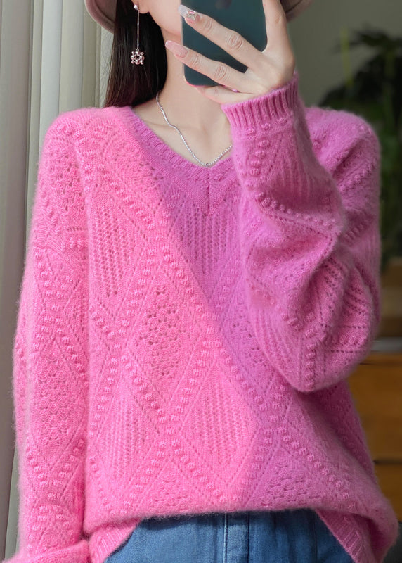 New Blackish Green V Neck Thick Woolen Sweaters Winter RS018 ABC