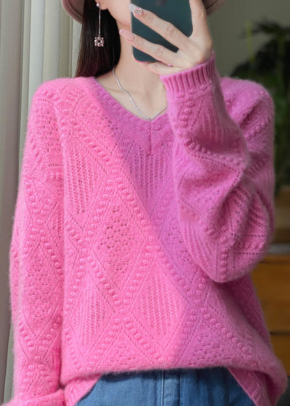 New Blackish Green V Neck Thick Woolen Sweaters Winter RS018 ABC