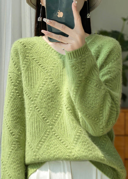 New Blackish Green V Neck Thick Woolen Sweaters Winter RS018 ABC