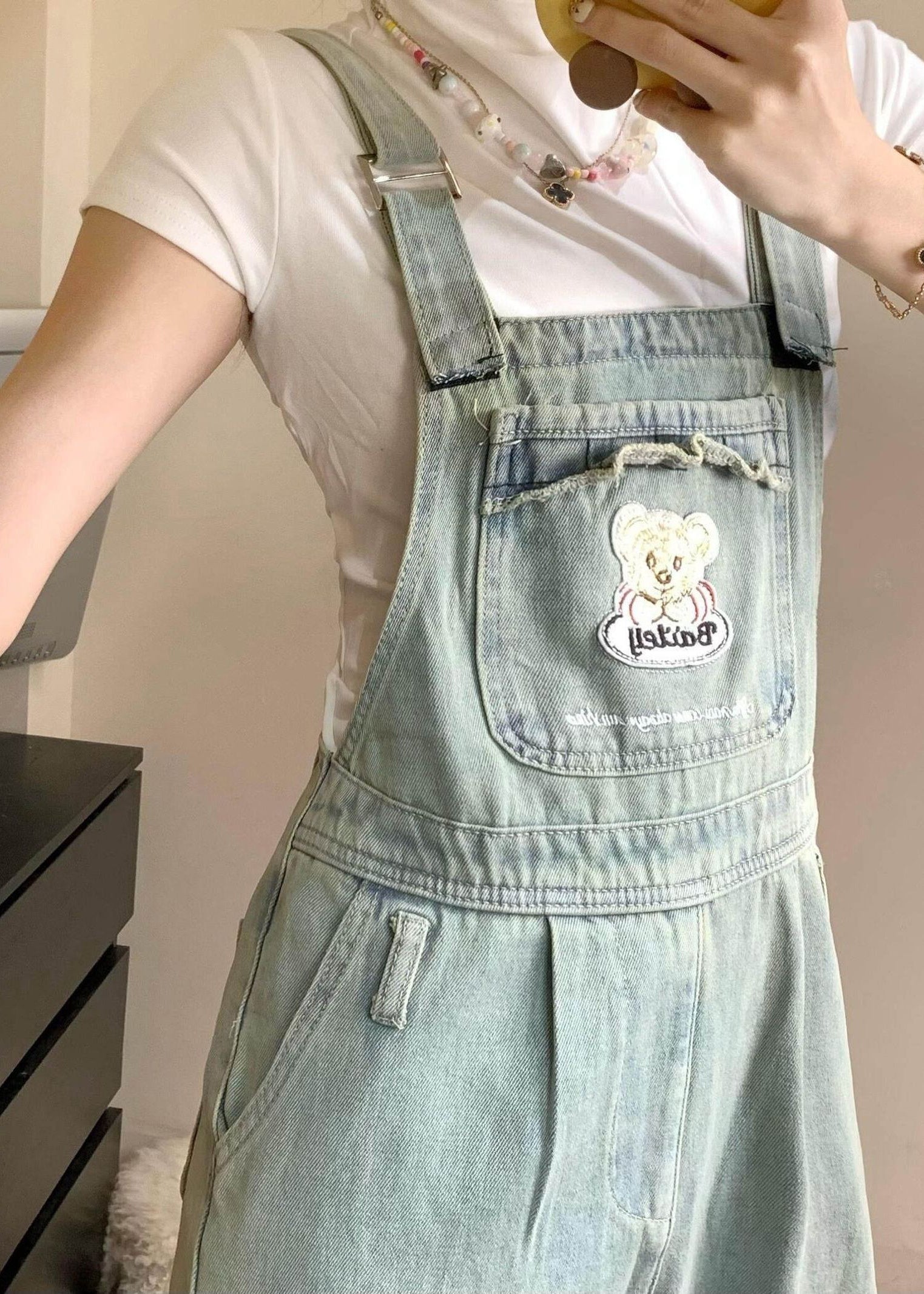 Jumpsuit Blue Pockets Embroidered Sleeveless Denim New FashionChic