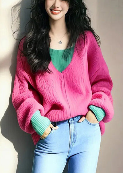 Sweaters False Knit New Two Blue Pieces Patchwork Fall FashionChic