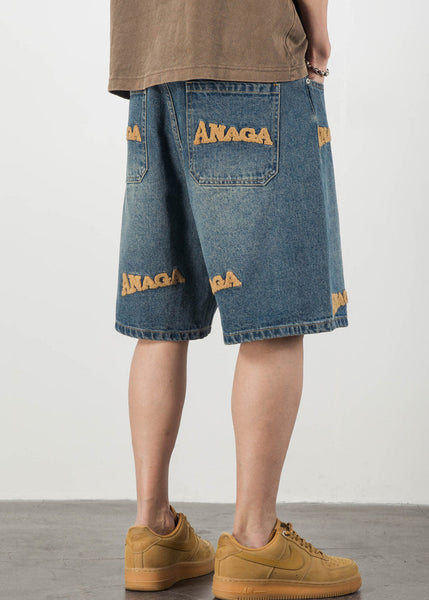 Shorts Mens Letter Men Pockets Pants Summer New Blue FashionChic