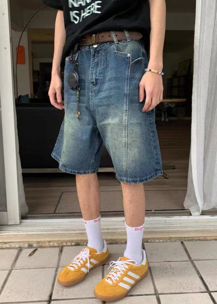 New Blue Original Design High Waist Denim Mens Shorts Summer YL020 ABC