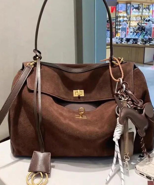 New Boutique Red Versatile Suede Satchel Handbag RB053 ABC