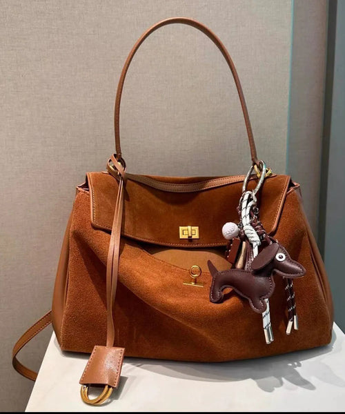 New Boutique Red Versatile Suede Satchel Handbag RB053 ABC