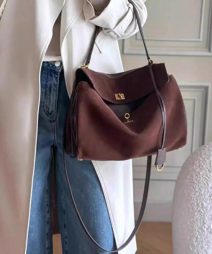 New Boutique Red Versatile Suede Satchel Handbag RB053 ABC
