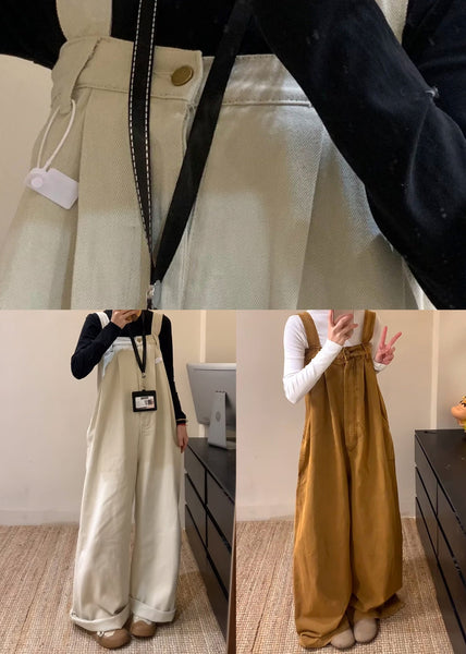 Denim Button Sleeveless Brown New Solid Jumpsuits FashionChic