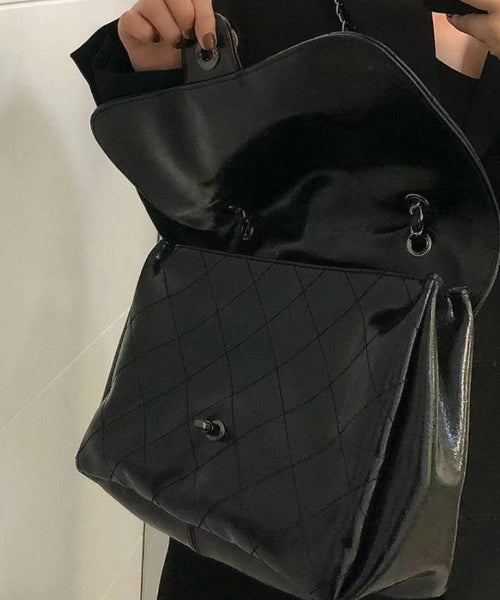 New Brown Large Capacity Faux Leather Chain Linked Satchel Handbag QF014 Bag-BGS241017