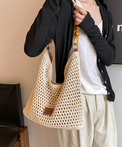 Out Woven Brown New Shoulder Bag Large Capacity Hollow FashionChic