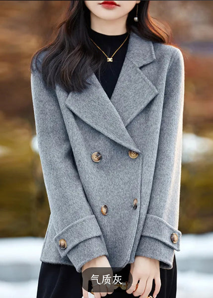 New Camel Notched Double Breast Woolen Peacoat Winter RS037 ABC