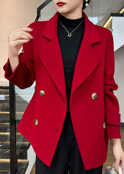 New Camel Notched Double Breast Woolen Peacoat Winter RS037 ABC