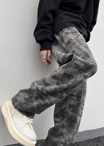 Camouflage Waist Men Warm High Spring Pockets New Pants Fleece FashionChic