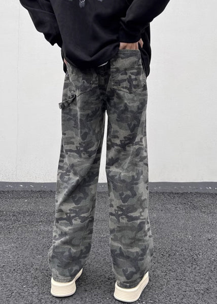 Camouflage Waist Men Warm High Spring Pockets New Pants Fleece FashionChic