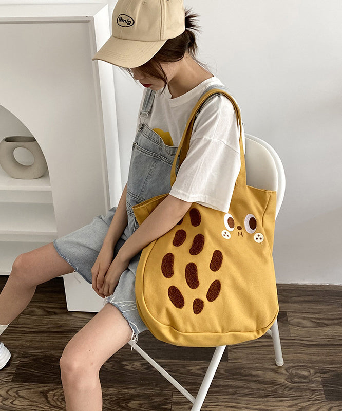 New Cartoon Embroidered Drawstring Canvas Large Capacity Shoulder Bag SX1029 Ada Fashion