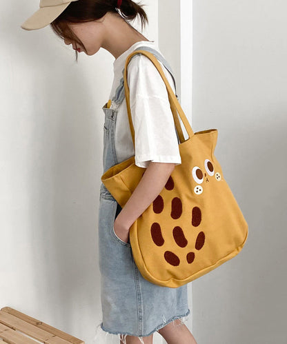 New Cartoon Embroidered Drawstring Canvas Large Capacity Shoulder Bag SX1029 Ada Fashion