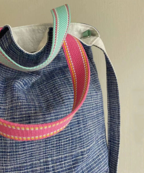 New Casual Blue Versatile Canvas Satchel Bag Handbag QF003 Bag-BGS241017