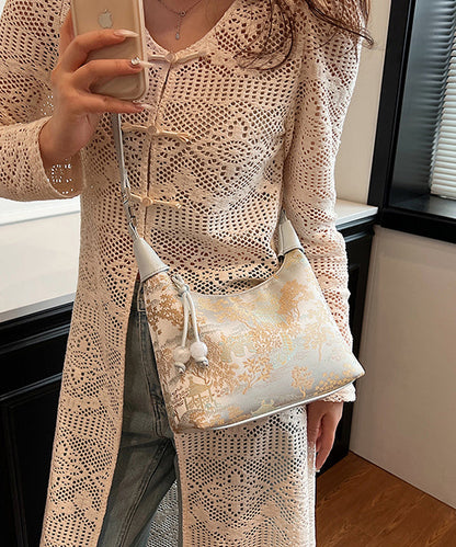 New Chinese Style Beige Embroidered Crossbody Bag II038 Bag-BGS240825