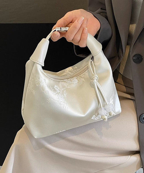 Style New Chinese Versatile Beige Tote Embroidered Bag FashionChic