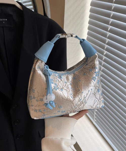 Style New Chinese Versatile Beige Tote Embroidered Bag FashionChic