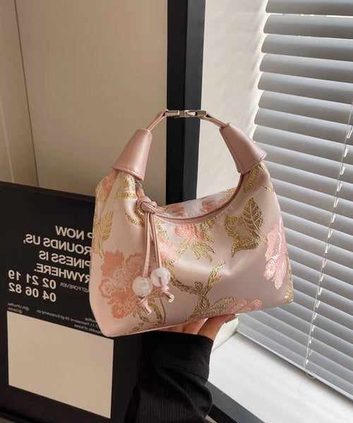 Style New Chinese Versatile Beige Tote Embroidered Bag FashionChic