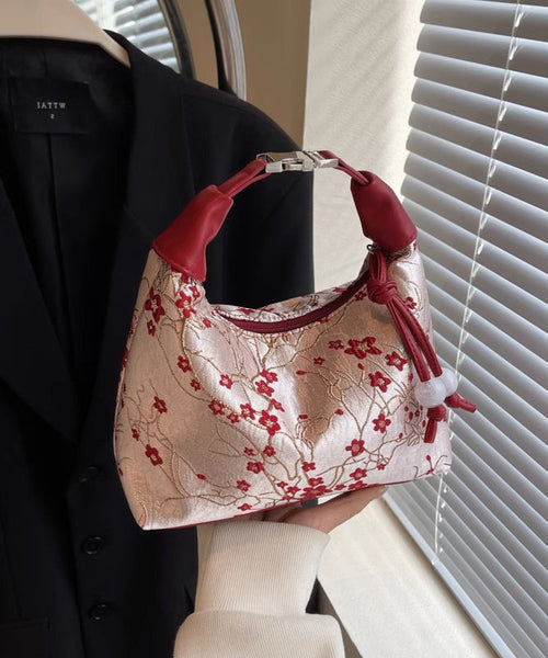 Style New Chinese Versatile Beige Tote Embroidered Bag FashionChic