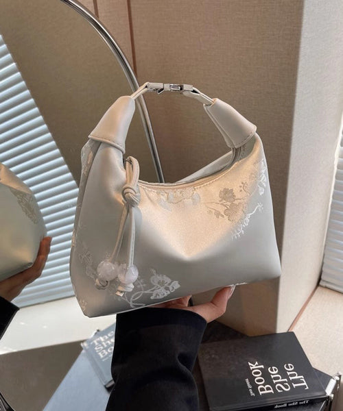 Style New Chinese Versatile Beige Tote Embroidered Bag FashionChic