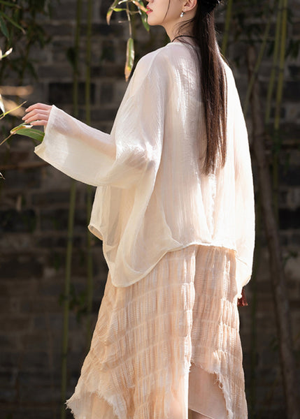 New Chinese Style Coffee Summer Thin Outerwear Cardigan LK026 GK-CDG240710