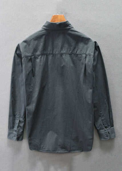 TC031 Cotton Spring Coffee Polo Shirts Mens Button Patchwork New