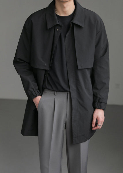 New Coffee Peter Pan Collar Button Cotton Mens Coats Spring YQ007 ABC