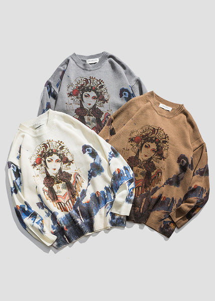 New Coffee Print Cozy Knit Men Sweaters Winter WJ024 MENSW241119