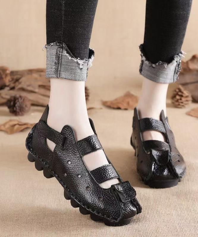 Out New Sandals Hollow Flat Splicing Comfortable Yellow FashionChic